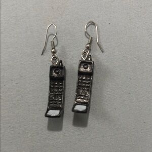 Retro Black Cell Phone Earrings